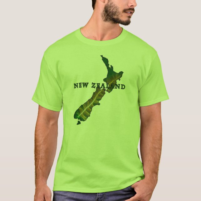 Camiseta del mapa del helecho de Nueva Zelanda (Anverso)