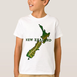 Camiseta del mapa del helecho de Nueva Zelanda