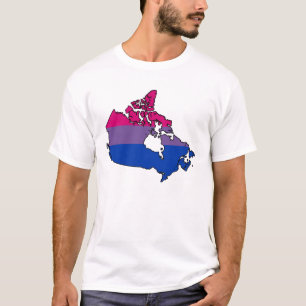 Camiseta del mapa del orgullo bisexual canadiense