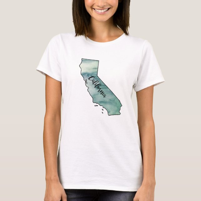 Camiseta del mapa estatal de California (Anverso)