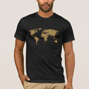 Camiseta del MAPA MUNDIAL de efecto metalizado