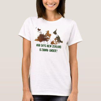 Camiseta del MAPA MUNDIAL DE NZ, DESCENDENTE