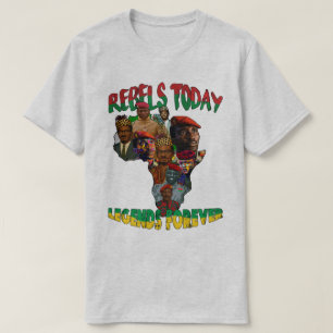 Camiseta del mapa panafricano de Sankara, Traoré y