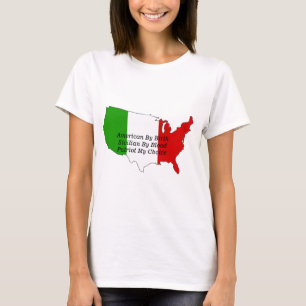 Camiseta del mapa siciliano-estadounidense italian