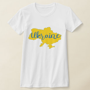Camiseta del mapa y letras ucranianas