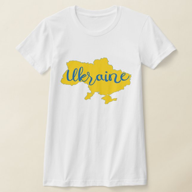 Camiseta del mapa y letras ucranianas (Distribución)