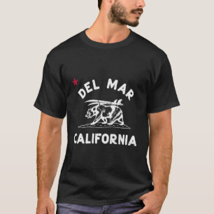 Camiseta Del Mar California Beach Flag Bear Surf Ca