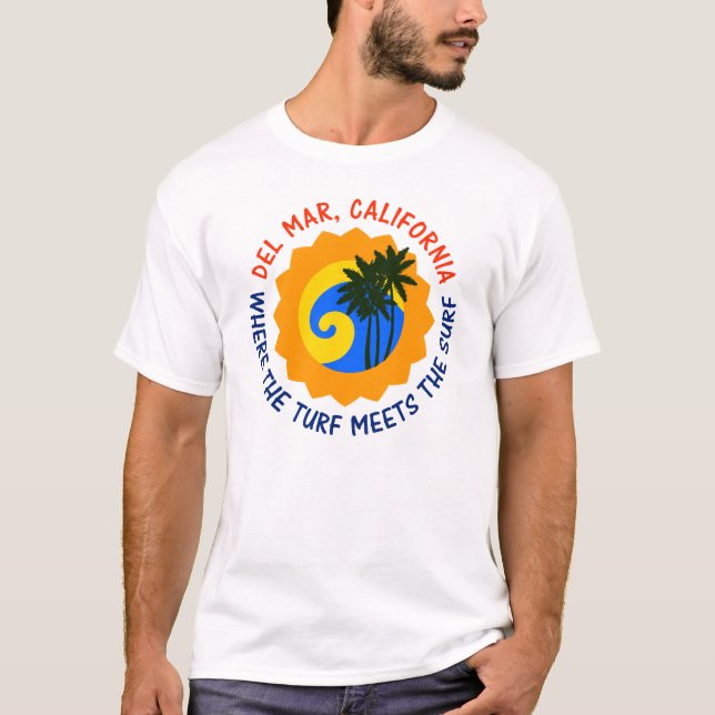 Camiseta Del Mar, California en donde el césped resuelve la (Anverso)
