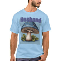 Camiseta del marido de hongos azules