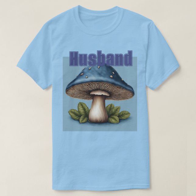 Camiseta del marido de hongos azules (Diseño del anverso)