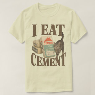 Camiseta del meme del gato maldito 'Como cemento'