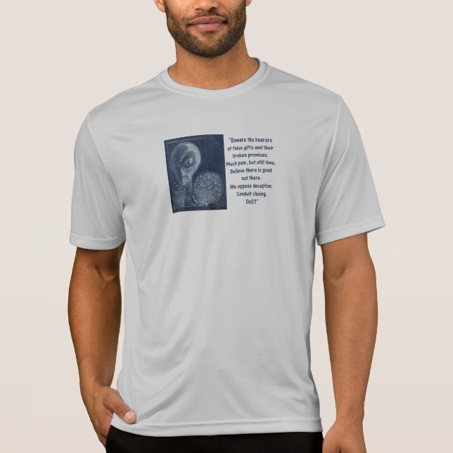 Camiseta del mensaje del círculo de la cosecha (Anverso)