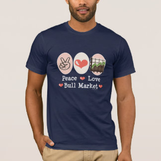 Camiseta del mercado alcista del amor de la paz