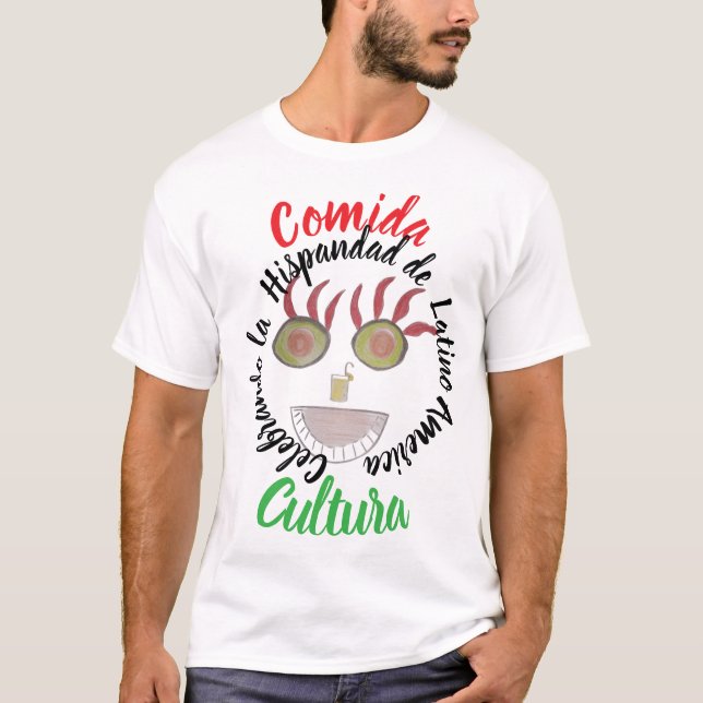 Camiseta del mes del patrimonio hispano de Comida  (Anverso)