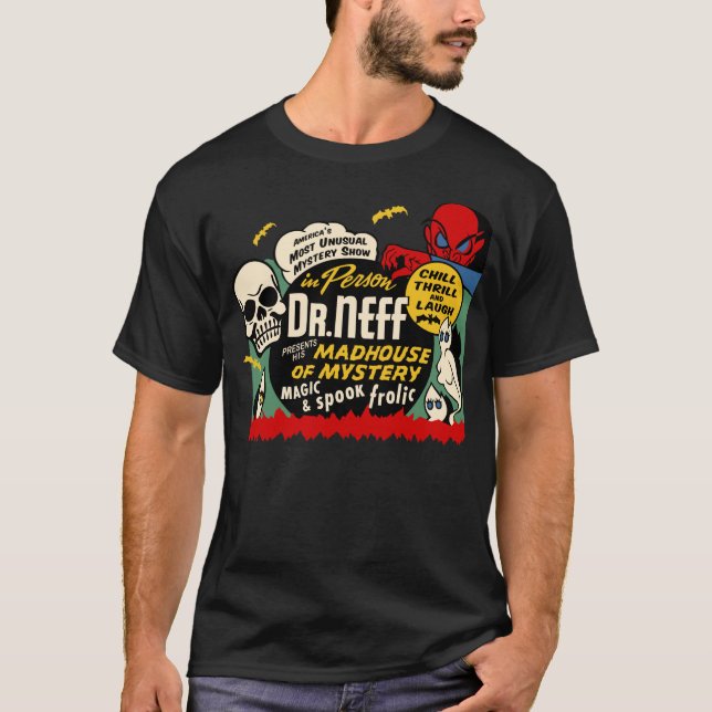 Camiseta del misterio del vintage "manicomio" (Anverso)