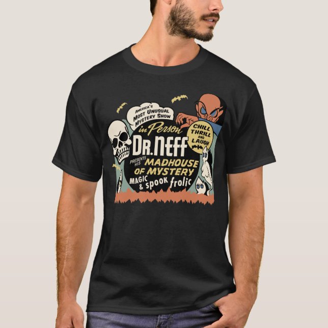 Camiseta del misterio del vintage "manicomio" (Anverso)