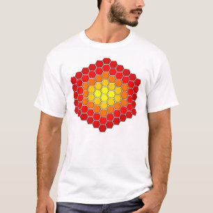 Camiseta del modelo del hexágono/del cubo