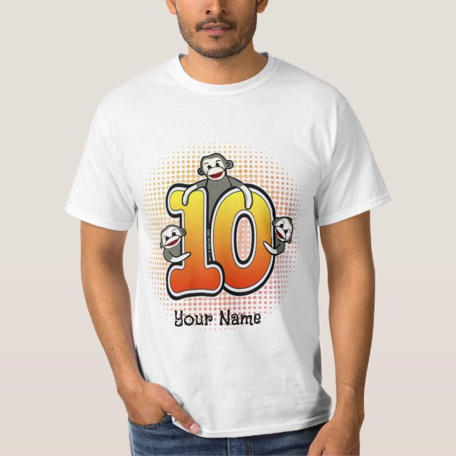 Camiseta del Mono de Calcetín Número 10 (Anverso)