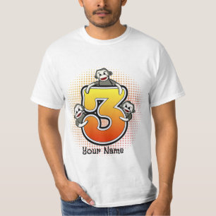 Camiseta del Mono de Calcetín Número 3