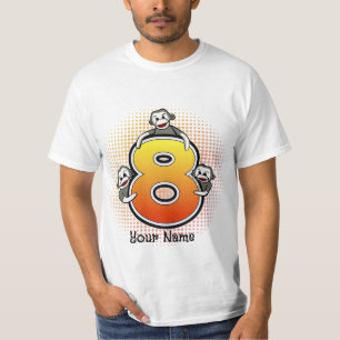 Camiseta del Mono de Calcetín Número 8