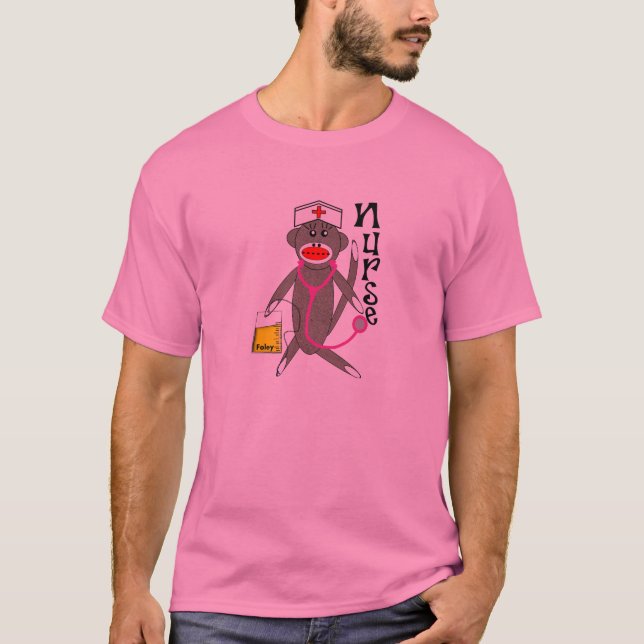 Camiseta del mono del calcetín de la enfermera (Anverso)