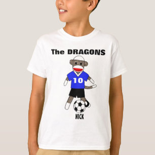 Camiseta del mono del calcetín del fútbol (azul) -
