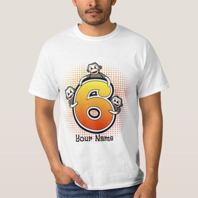 Camiseta del mono del sock número 6 (Anverso)