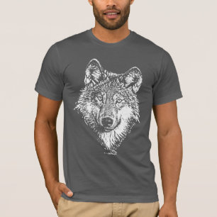 Camiseta del monocromo del lobo
