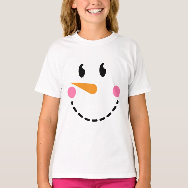 Camiseta del muñeco de nieve del chica (diseño 4) (Anverso)