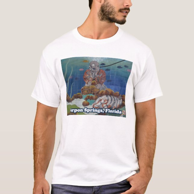 Camiseta del mural del buceador de la esponja de (Anverso)