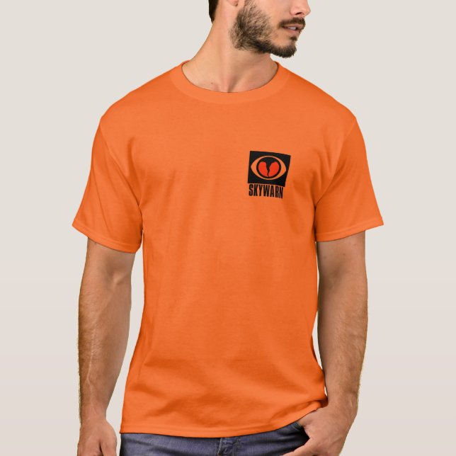 Camiseta del naranja del cazador de la tormenta de (Anverso)