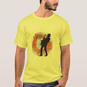 camiseta del naranja saxofón