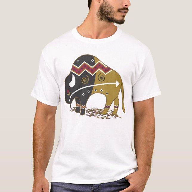Camiseta del nativo americano del búfalo (Anverso)
