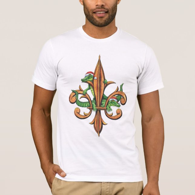 Camiseta del navidad de la flor de lis de los (Anverso)