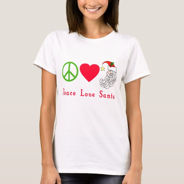 Camiseta del navidad de Papá Noel del amor de la (Anverso)