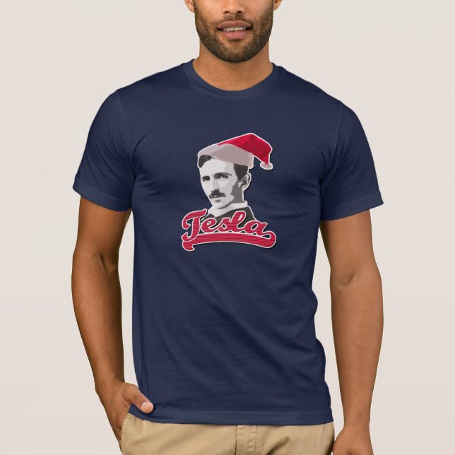 Camiseta del navidad de Tesla (Anverso)