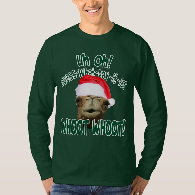 Camiseta del navidad del camello del día de chepa (Anverso)