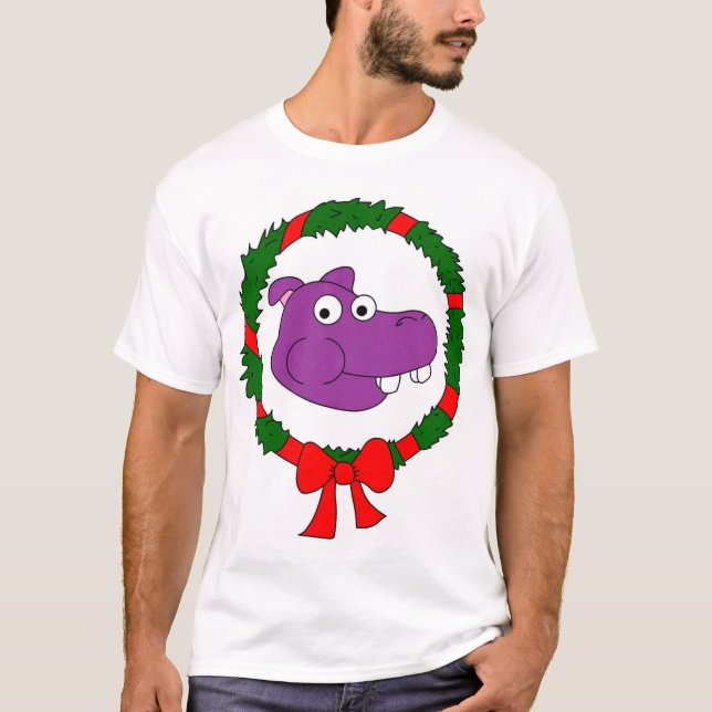 Camiseta del navidad del hipopótamo (Anverso)