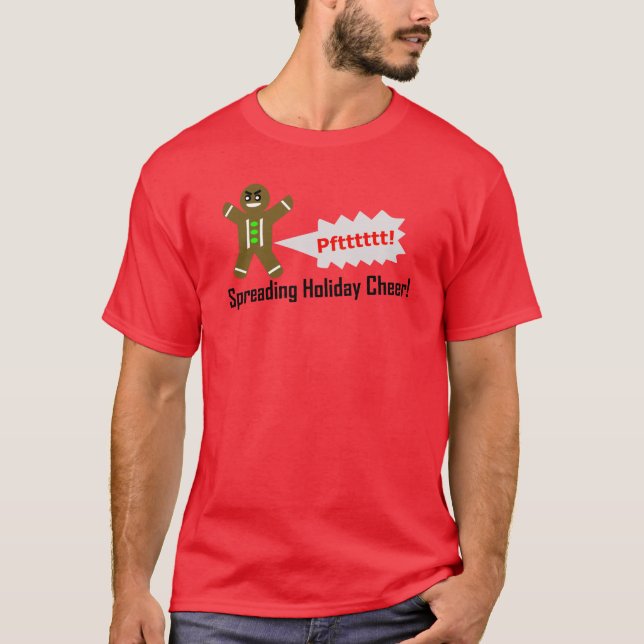 Camiseta del navidad del hombre de pan de jengibre (Anverso)