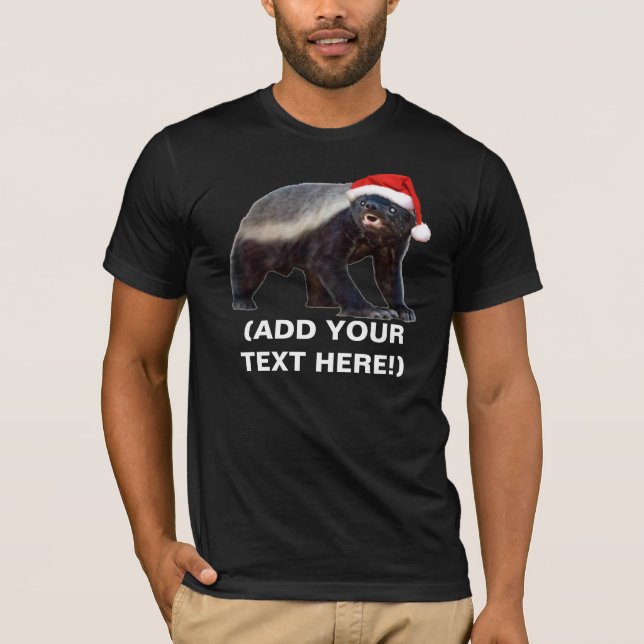 Camiseta del navidad del tejón de miel - (Anverso)