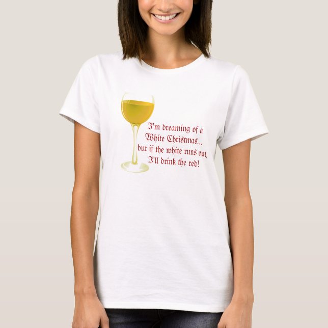 Camiseta del navidad del vino blanco (Anverso)