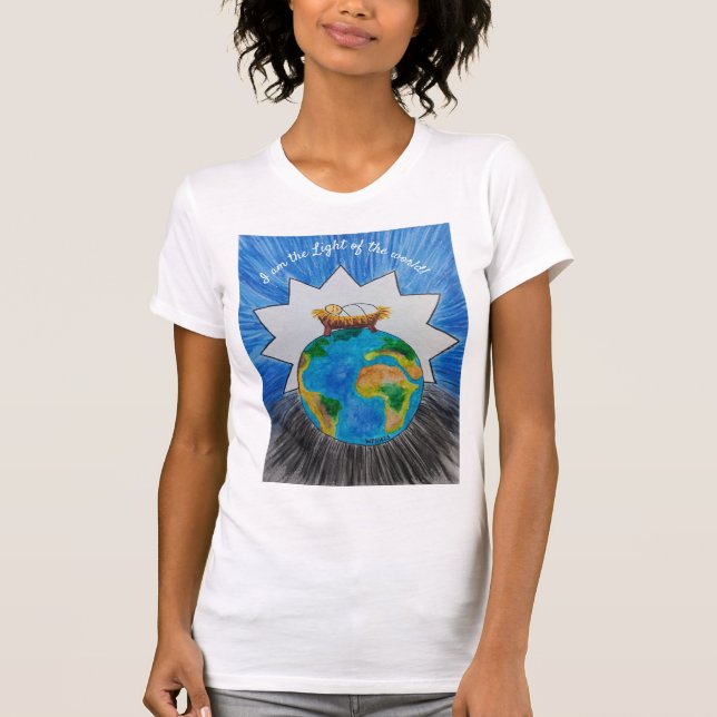 Camiseta del navidad "Soy la luz del mundo" (Anverso)