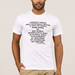 Camiseta del negador de la conspiración