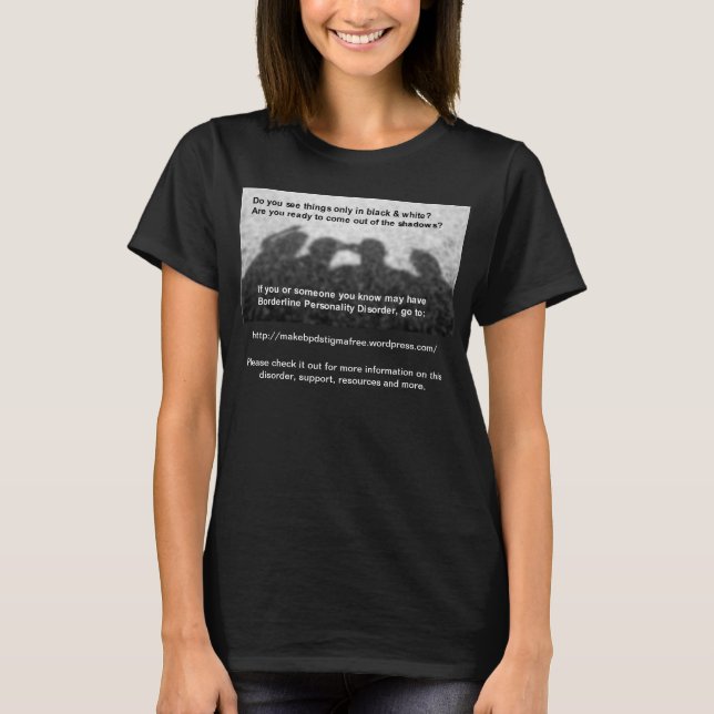 Camiseta del negro de imagen de las sombras (Anverso)