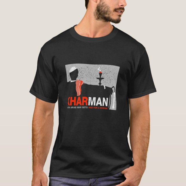 Camiseta del negro de Kharman de la cachimba (Anverso)