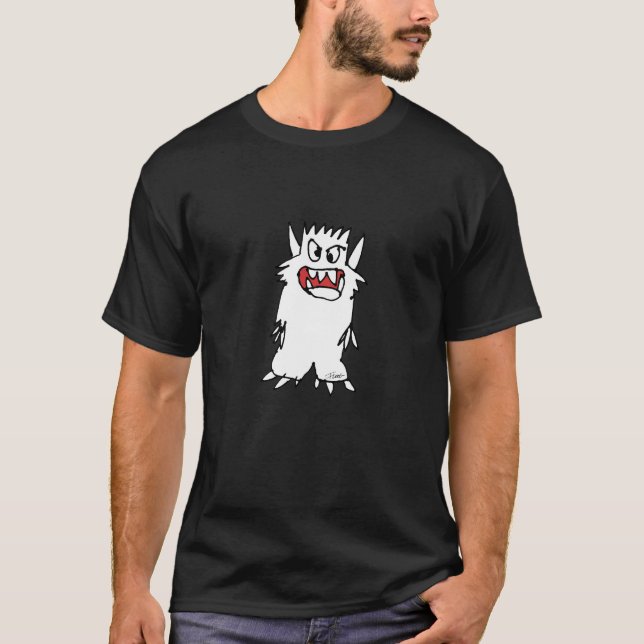 Camiseta del negro de la actitud del monstruo del (Anverso)
