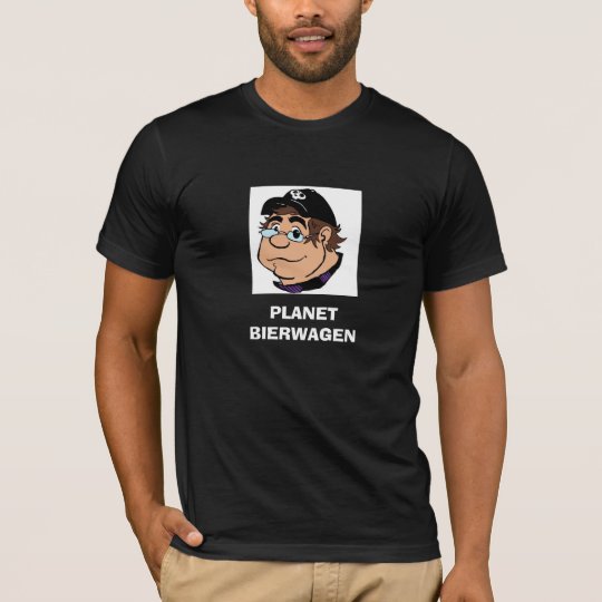 Camiseta del negro de la caricatura del PLANETA