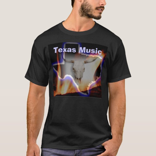 Camiseta del negro de la música de RDR Tejas (Anverso)