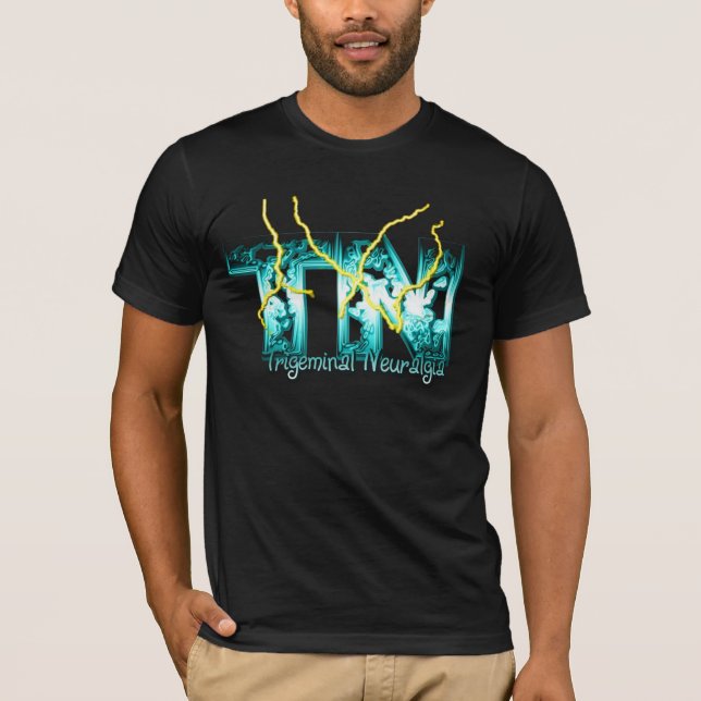 Camiseta del negro de la neuralgia de Trigeminal (Anverso)
