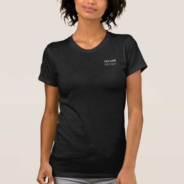 Camiseta del negro de las señoras (Anverso)